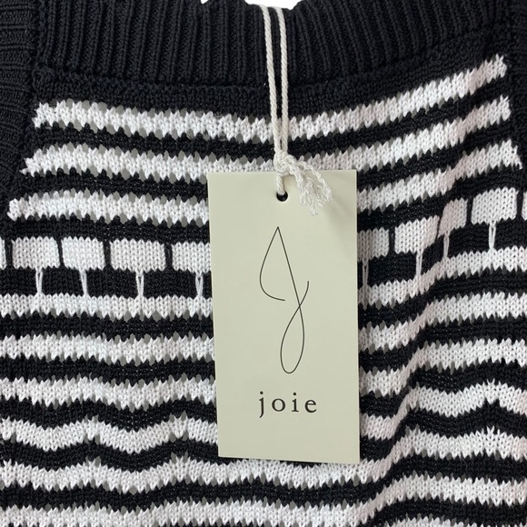 NEW Joie XL Crocheted Knit Midi/Maxi Dress Black White Fall Layering - Picture 8 of 10